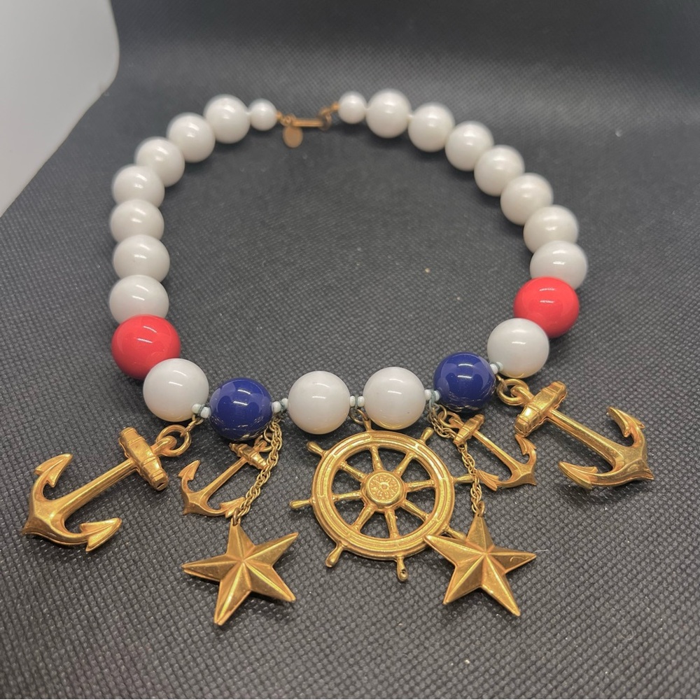 Super Rare Vintage‎ 50's Miriam Haskell Nautical Choker Necklace Patent #3427691